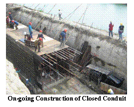 Text Box:    On-going Construction of Closed Conduit  